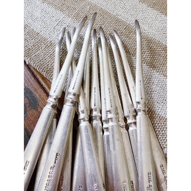 Art Deco 1920s Set of Silver Nut Picks From the Hotel Lincolnshire in Boston - 12 pcs For Sale - Image 3 of 6
