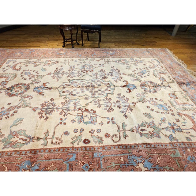 Vintage Turkish Oushak Rug, Handwoven Wool, Allover Geometric Design, 10' x 14' For Sale - Image 13 of 13