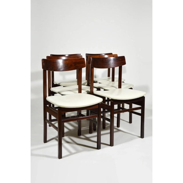 Mid-Century Modern Vintage Italian Rosewood Dining Chairs, 1960s, Set of 6 For Sale - Image 3 of 13