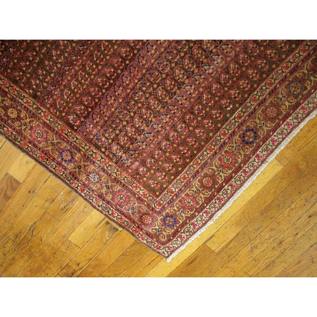 1900s Brown Herati Tribal Antique Persian Malayer Rug 4'2" X 8'10" Handknotted Wool Carpet For Sale In New York - Image 6 of 6