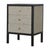 Wrapped in smooth faux leather and framed in a deep ash-black finish, this bedside table adds refined texture to modern...
