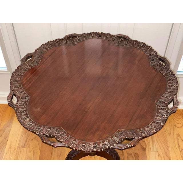 Antique Chippendale Round Table With Fold-Down Top For Sale - Image 4 of 13