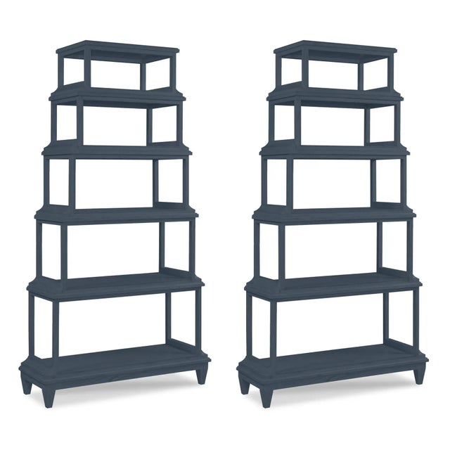 Casa Cosima Home Jules Etagere in Hale Navy - a Pair For Sale - Image 4 of 4