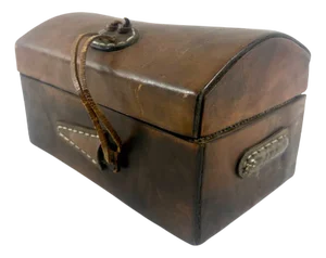 Vintage Hand-Crafted Leather Jewelry Box, 1980s