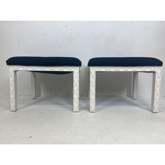 Handsome Chippendale Style Upholstered Benches/A Pair For Sale In Philadelphia - Image 6 of 12