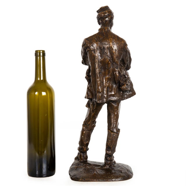 Italian Rare Italian Modernist Bronze Sculpture of General Sirtori by Enrico Butti For Sale - Image 3 of 16