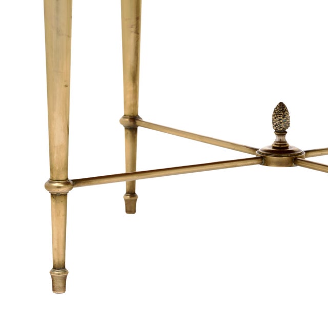 Maison Bagues Eglomized Glass Side Table, Brass, Art Deco Period For Sale - Image 9 of 9