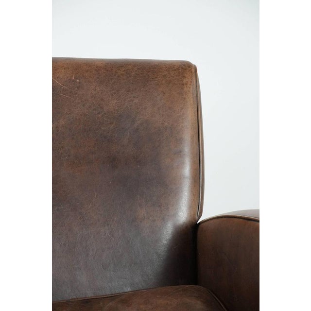 Vintage Brown Sheepskin Armchair For Sale - Image 10 of 15