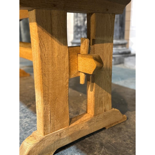 Bleached Oak Farmhouse Dining Table, 1925 For Sale - Image 3 of 18