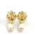 White Bochic "Orient" Vintage Lemon Quartz, Rodorite & Pearl Earrings Set 18K Gold & S For Sale - Image 8 of 9