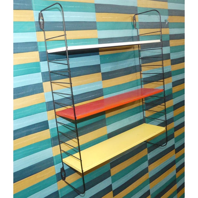 String Shelves in Red, White, Yellow and Black Ladders by A. D. Dekker for Tomado, 1960s For Sale - Image 12 of 15