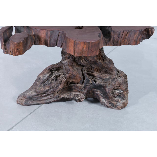 Wood 1960s Vintage Live Edge Redwood Burl Side Tables - Set of 2 For Sale - Image 7 of 12