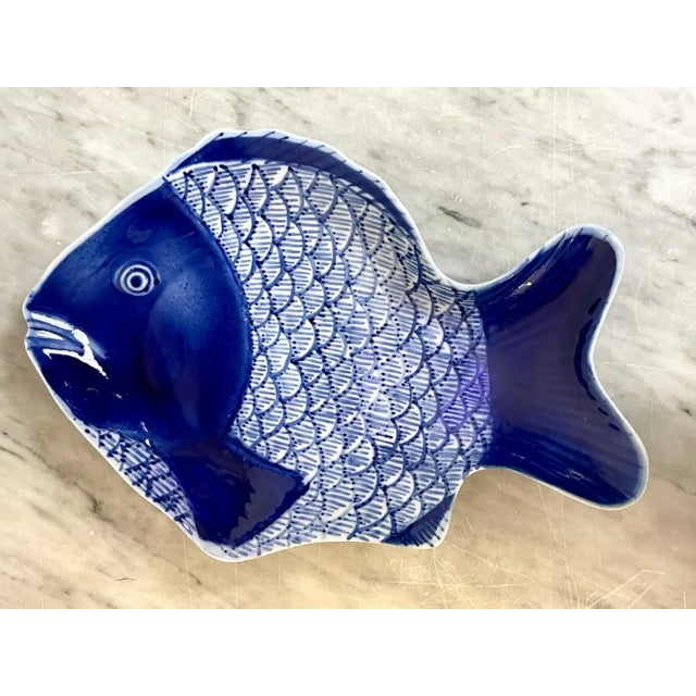 Meiji Period Fukagawa Blue & White Fish Plates Chairish