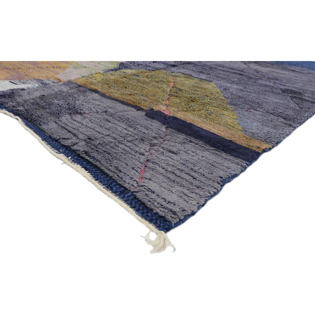 Contemporary Berber Moroccan Rug with Abstract Expressionist Style 08'11 x 11'06. Showcasing a bold expressive design,...