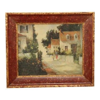 Barbara Applegate Impressionist Style Framed Print on Board, 'On Sea Street' For Sale