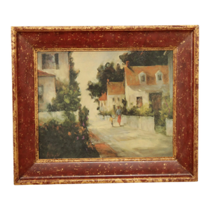 Barbara Applegate Impressionist Style Framed Print on Board, 'On Sea Street'