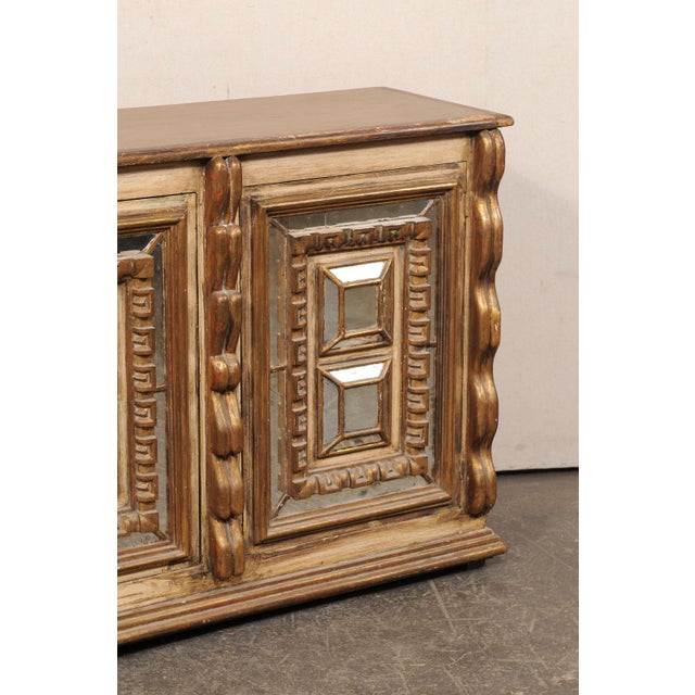 Spanish Mid 20th Century Spanish Giltwood & Mirrored Console Cabinet For Sale - Image 3 of 15