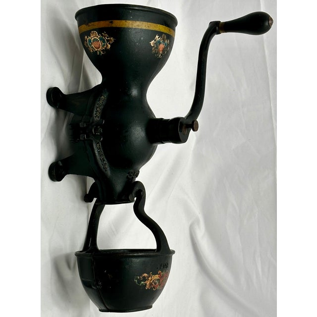 Rare Large Size Antique Enterprise #350 American Cast Iron Wall Mount Hand Crank Coffee Grinder For Sale In Boston - Image 6 of 18