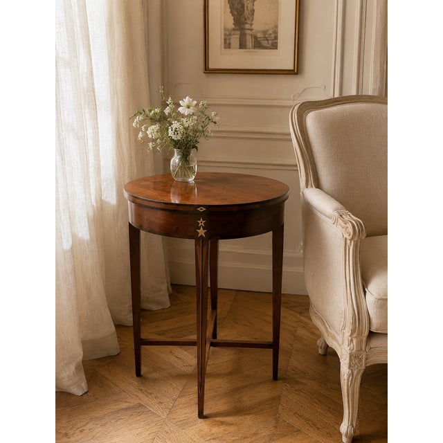 A rare oval empire-period sewing table in solid and veneered mahogany, stamped chapuis for jean-joseph chapuis (brussels,...