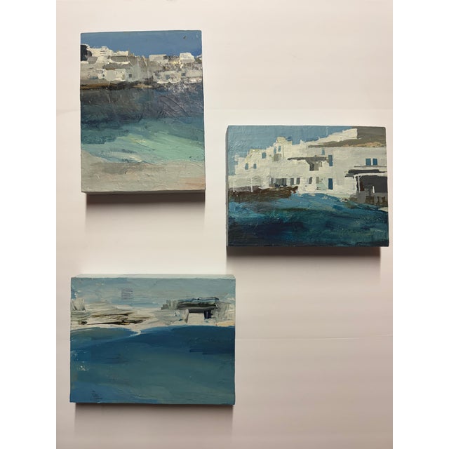 Abstract Expressionism Soft Modernist Abstract Coastal Landscape Original Painting For Sale - Image 3 of 3
