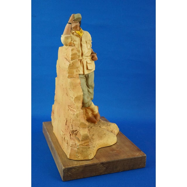 Wood Advertising Resin Model Australian Adventurer Figurine from Avirex, United States, Late 20th Century For Sale - Image 7 of 18