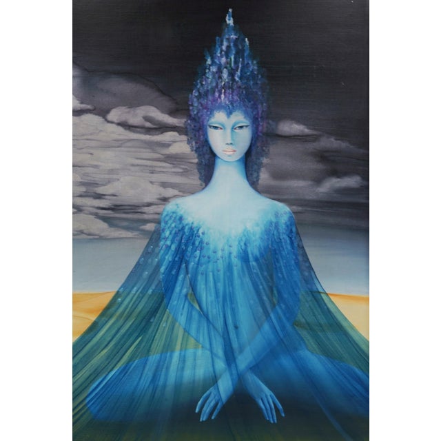 Karin Hauke, Desert Goddess, 1976. Oil on wood, 70 x 50 cm (image size), 73 cm x 53 cm (frame), signed “K. HAUKE” lower...