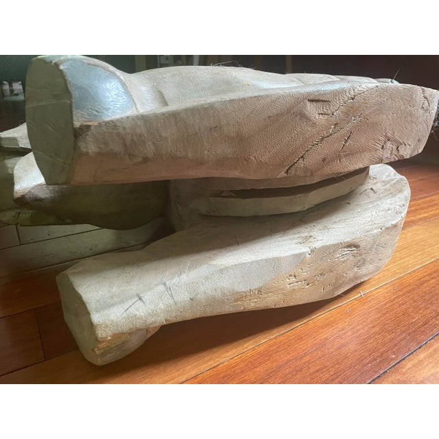 Late 20th Century Carved Rocking Wood Elephant Decor For Sale - Image 9 of 10