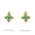 Metal Emerald Clover Bloom Gold Stud Earrings, A Pair For Sale - Image 7 of 7