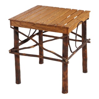 Adirondack Twig Rustic Style Side, Lamp, End Table Made by Byler C 1990's For Sale