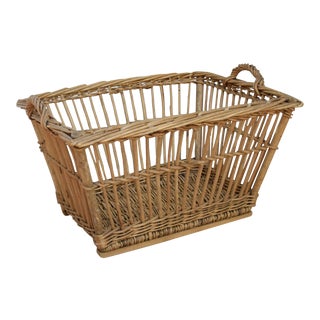 French Wicker & Willow Harvest Boulangerie Baguette Basket For Sale