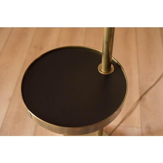 Hart Associates Vintage Black and Brass Sculptural Floor Lamp With End Table by Hart Associates For Sale - Image 4 of 11