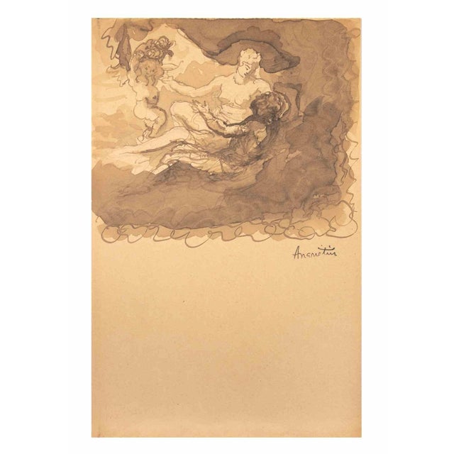 Lovers is an ink drawing on paper realized in the early 20th Century by Louis Anquetin (1861-1932). Hand-signed on the...
