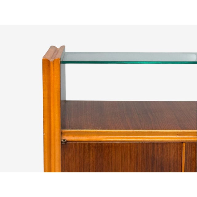 Italian Modern, Wood, Brass, Glass, Nightstands, Italy, 1950s For Sale In New York - Image 6 of 13