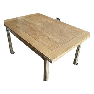 Vintage A. Brandt Ranch Oak Dining Table With Slide Out Leaf Extensions For Sale