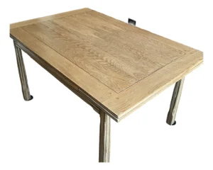 Vintage A. Brandt Ranch Oak Dining Table With Slide Out Leaf Extensions