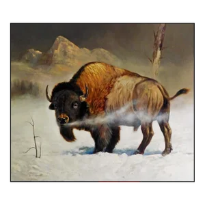 Dave Merrill "Buffalo" Original Oil Board Unframed Hand Signed
