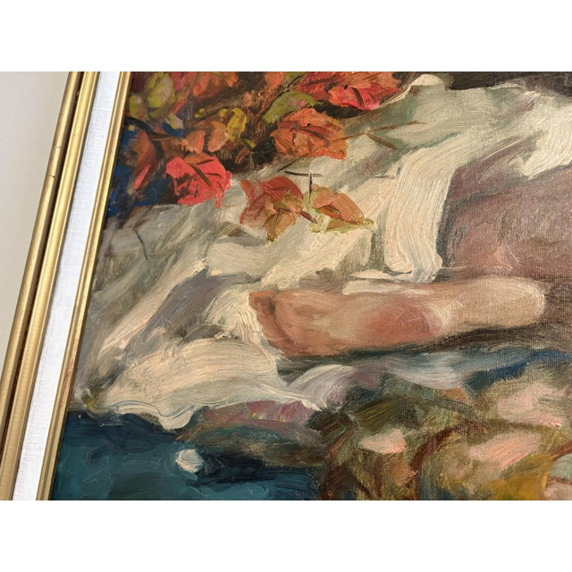 Framed Original Tim Benjamin (American, 1958-Present) Oil Painting on Canvas 'Resting Nude' For Sale - Image 13 of 18