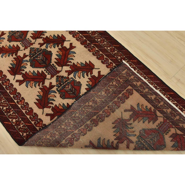 Baloch Rug 3’4” X 6’4” Beige Wool Vintage Tribal Hand-Knotted Oriental Carpet For Sale - Image 11 of 12
