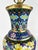 Blue Late 20th Century Chinese Cloisonné Table Lamps Birds Flowers, New String Shades, Pair For Sale - Image 8 of 15