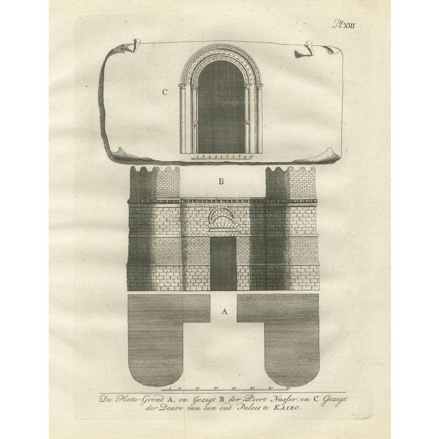 Gate and Door of an Ancient Palace in Cairo Architectural Study, 1776, Paper For Sale - Image 6 of 10
