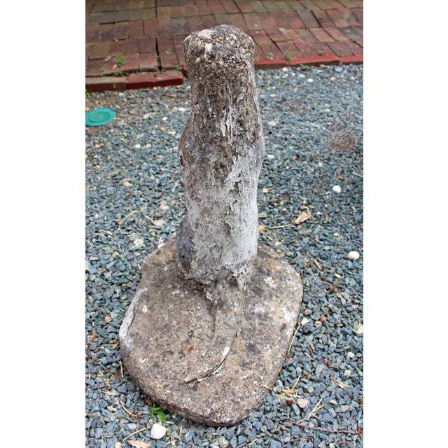 English Mid-20th Century English Cast Stone Standing Otter Garden Ornament For Sale - Image 3 of 4