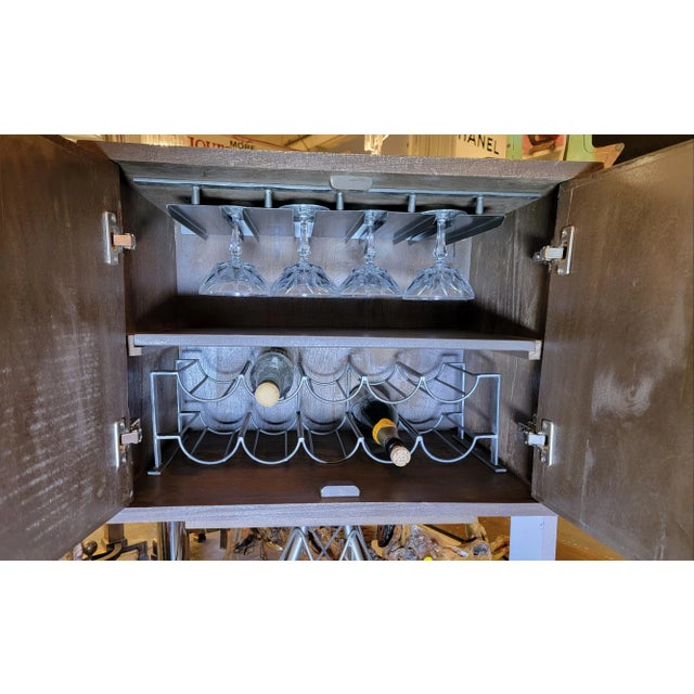 Industrial 1970s Industrial Bar Cabinet on Metal Stand For Sale - Image 3 of 8