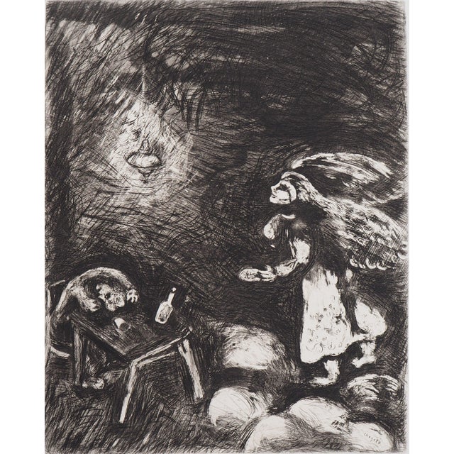 Modern Marc Chagall, The Drunkard and His Wife, Original Engraving For Sale - Image 3 of 5