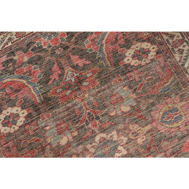 Antique Faraghan Runner in All-Over Design in Ink Blue Background 3'1 X 9'5 For Sale - Image 11 of 11