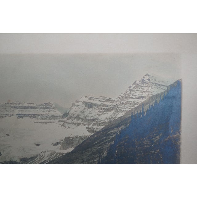 Turquoise Lake Louise Victoria Glacier Alberta Canada Banff National Park Lithograph 16" For Sale - Image 8 of 8