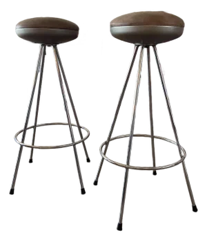 1980s Sintesi Italy Ufo Stools Space Age Atomic Sputnik Counter Stools- Set of 2
