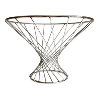 Twisted Chrome Wire Basket, Minimalist, 1970s For Sale
