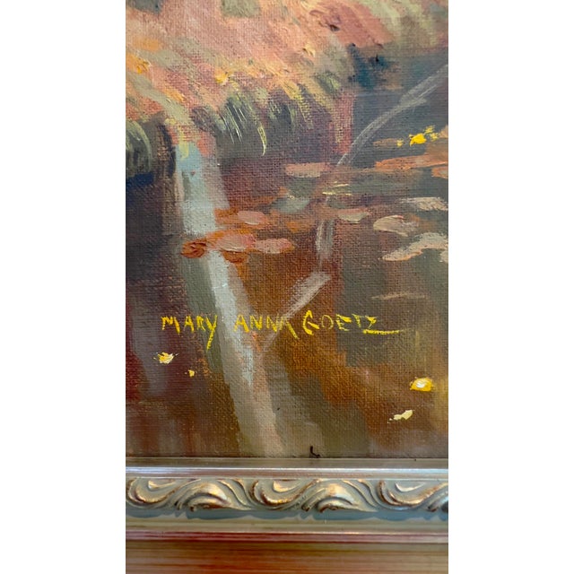 Impressionist "Zena Pond" by Mary Anna Goetz, Original Oil on Canvas, 1999. For Sale - Image 3 of 5