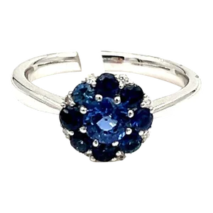 1.13 Ct Natural Sapphire & Diamond Ring Size 6