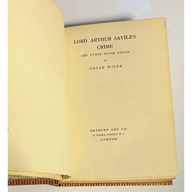 Animal Skin Fine Red Leather Binding - Lord Arthur Savile's Crime - By Oscar Wilde, London 1908 For Sale - Image 7 of 11